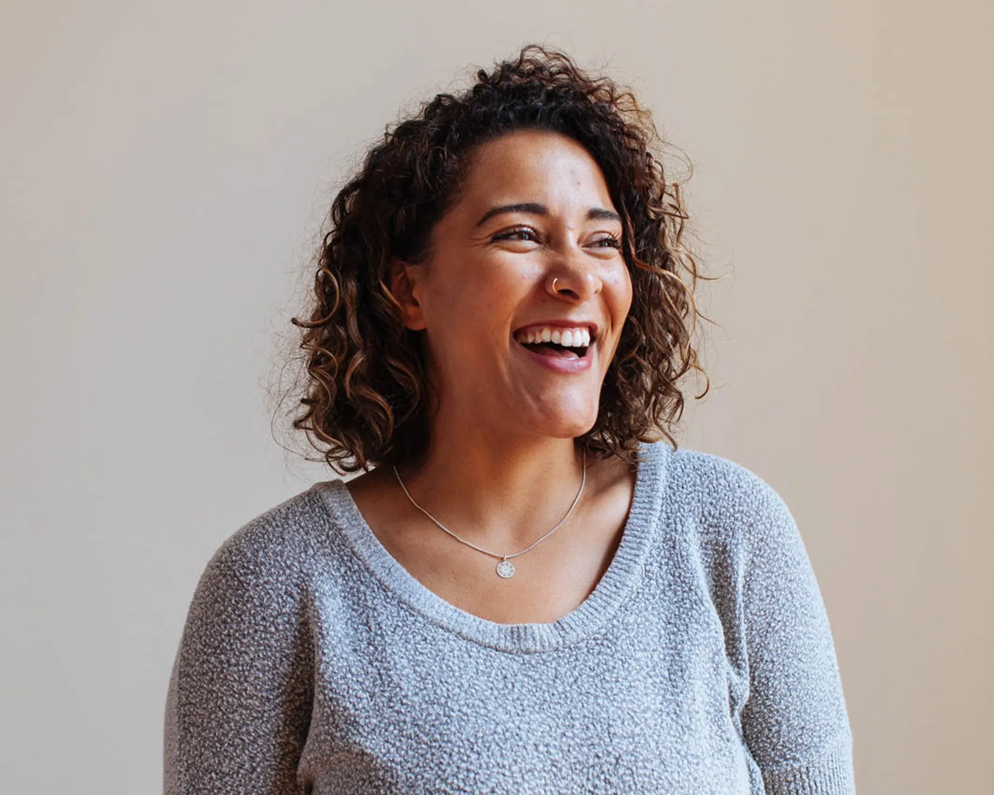 Woman smiling