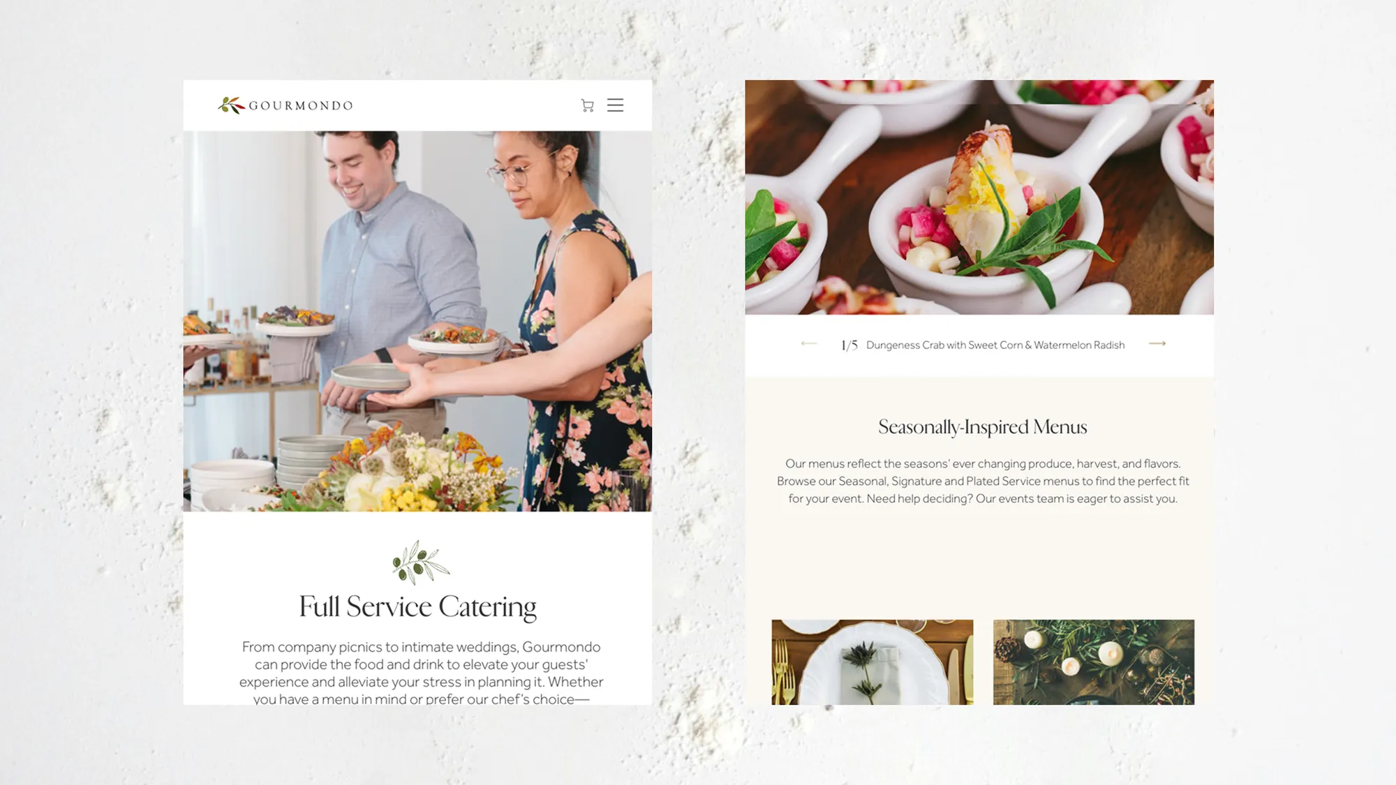 Screenshots for Gourmondo website