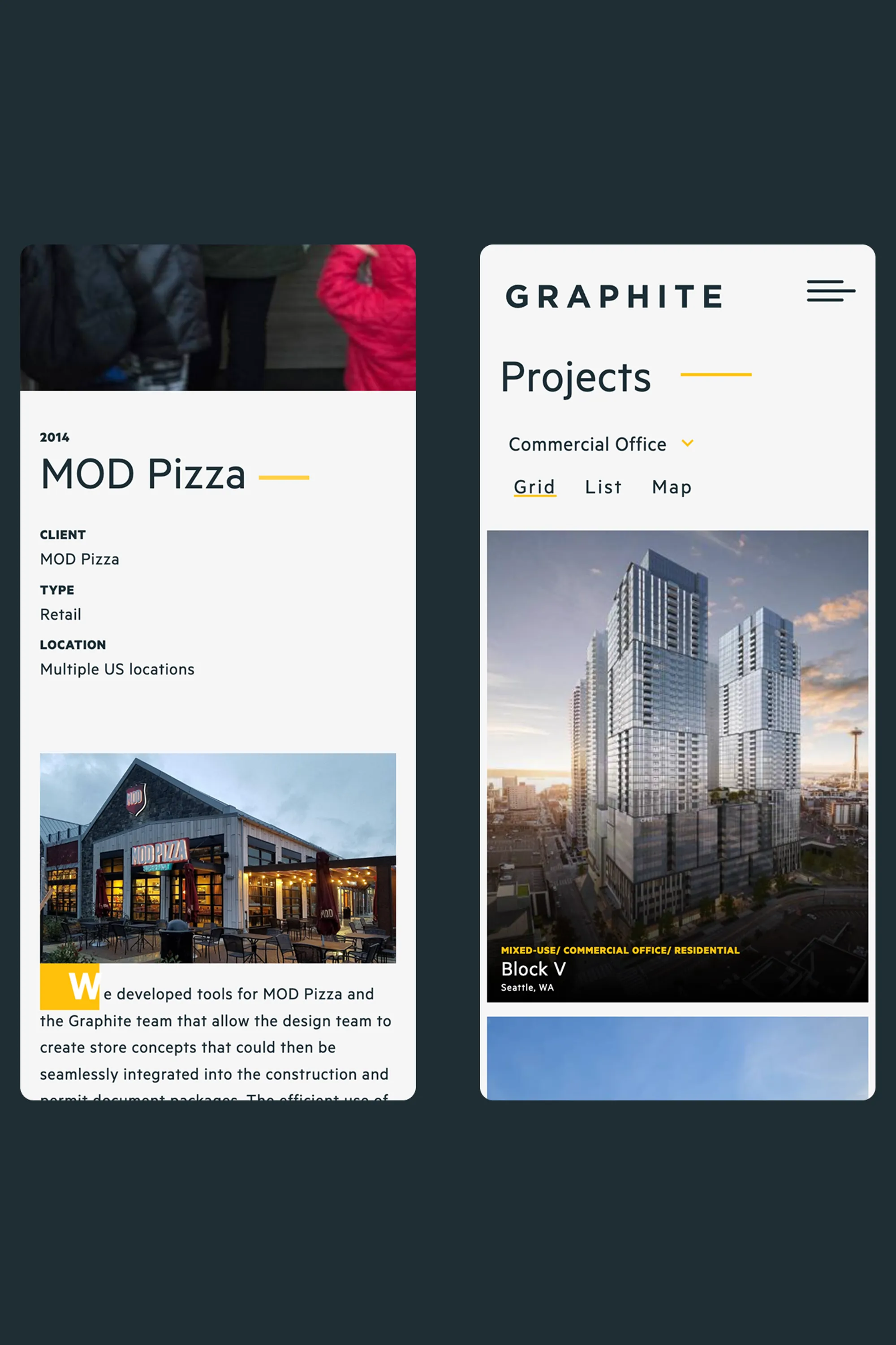 Showcase of mobile design.